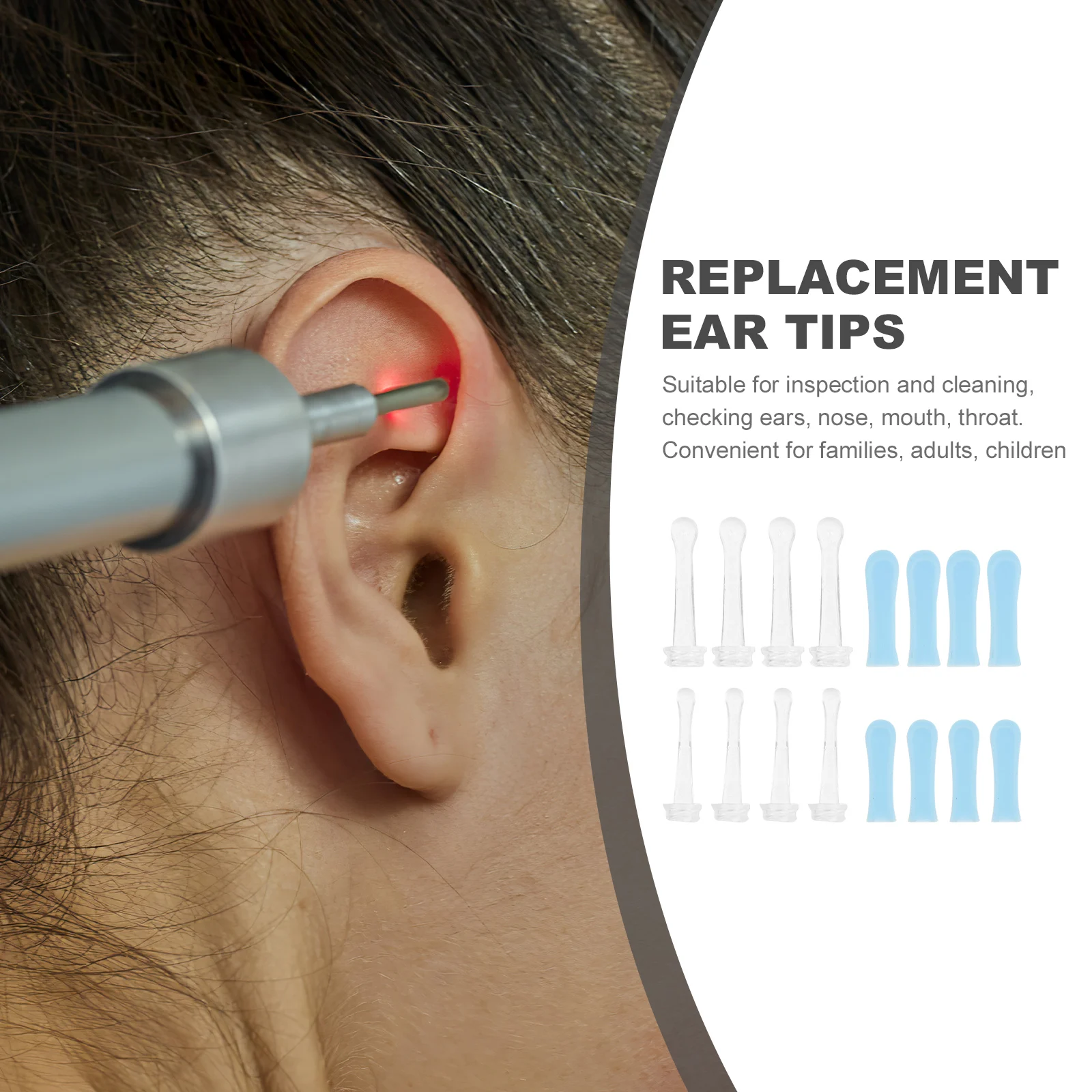 

Visual Ear Pick Replacement Tips Wax Removal Tool PC Transparent Silicone Spoon E5P30P20P60P80 Compatible Accessories