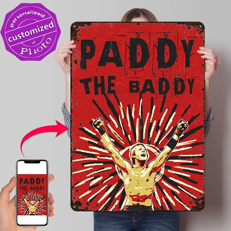 Постер Paddy The Baddy Pimblett, ретро-постеры с 3D-печатью, металлические таблички, настенные украшения на заказ, подарок для декора, аксессуары для спальни