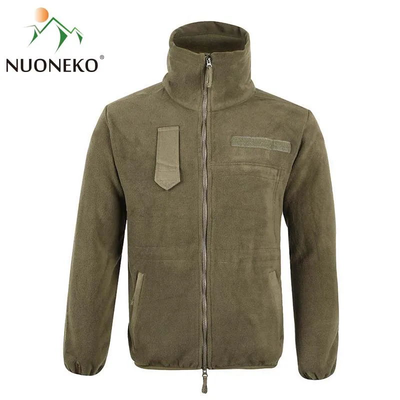 

NUONEKO Mens Warm Fleece Hiking Jackets Full Zip Stand Collar Coats Underarm Zipper Outdoor Camping Skiing Climbing Windbreaker