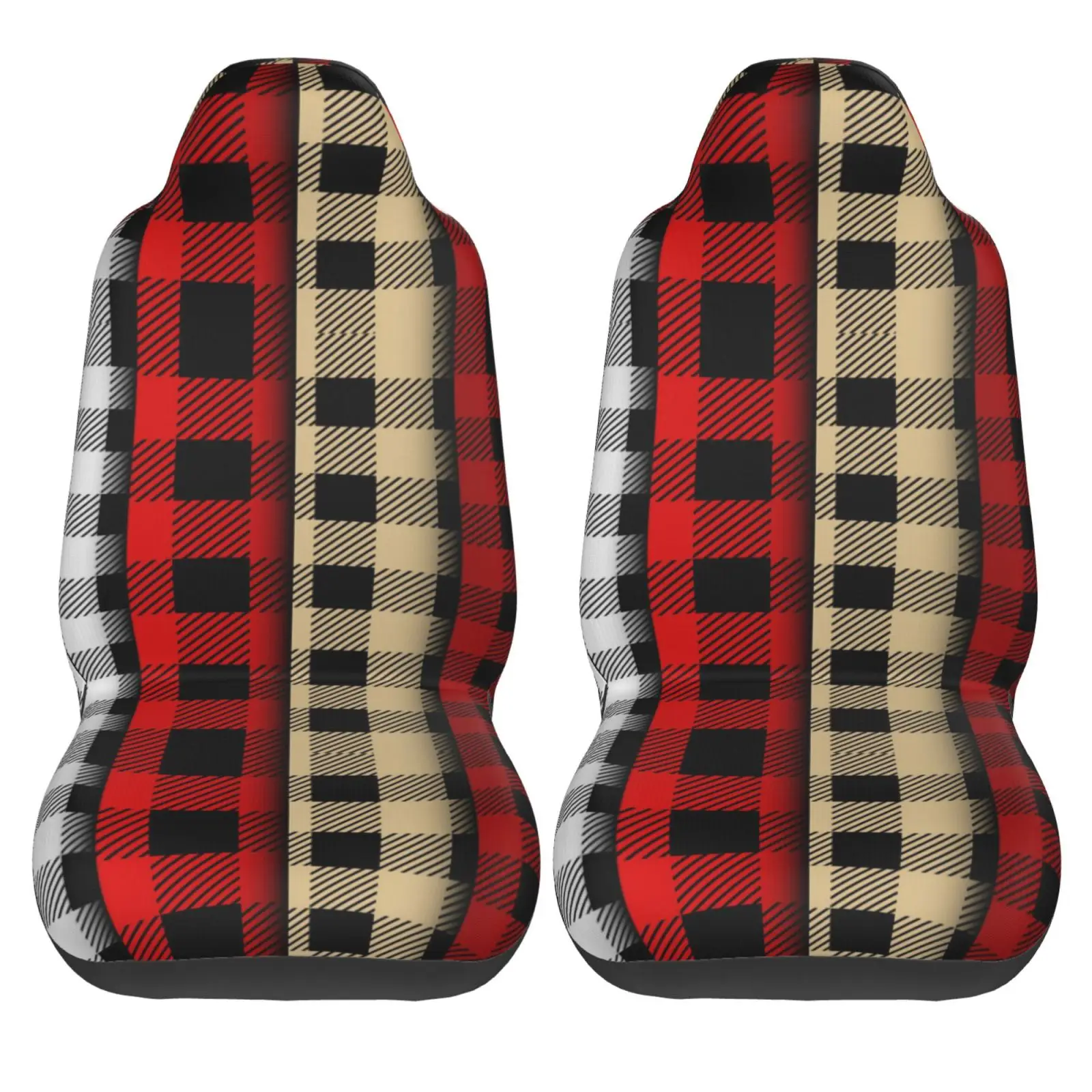 

Plaid Adult Print Universal Seat Cover Seat Cushion Four Seasons Car Accessories Interior for Men Car Cushion Seat Covers 2pc