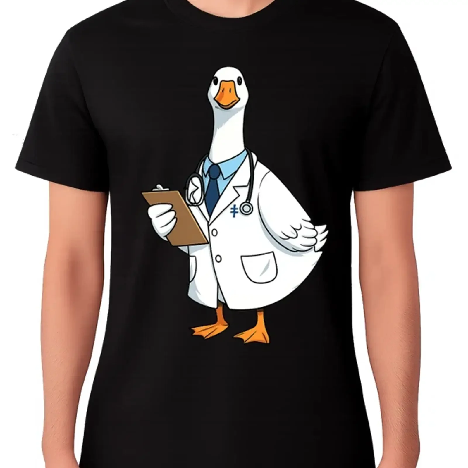 Lustiges T Shirt Doctor Gans Cartoon medizinischer Humor Tier vintage Washed designer clothes Casual Stretched graphic