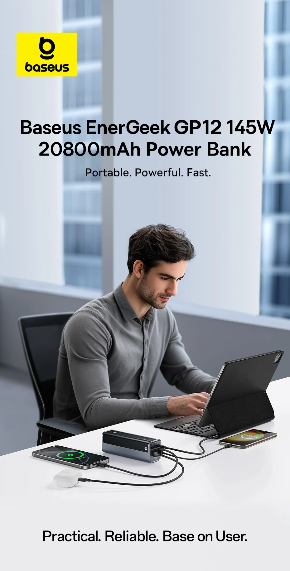 Power bank front view
