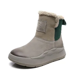 GKTINOO 2025 Winter New Genuine Leather Thick Sole Wool Warm Short Boots Women Platform Side Zipper Snow Boots