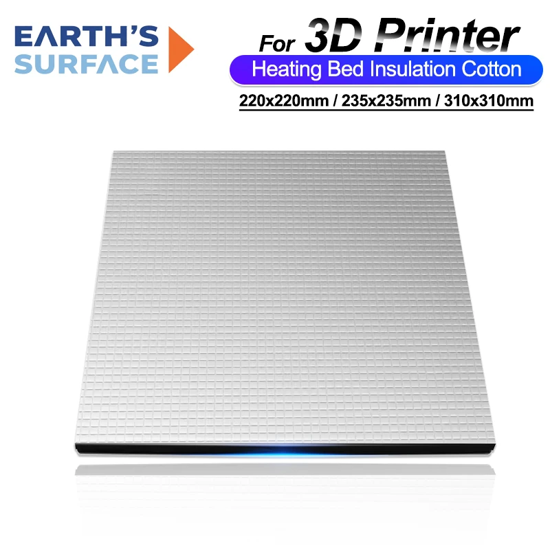 

Изоляция нагревательной кровати для 3D-принтера, хлопок 220 235, 310 мм, наклейка на тепловую кровать, фольга, самоклеящаяся изоляция, хлопок для Ender 3 V2 Pro 5