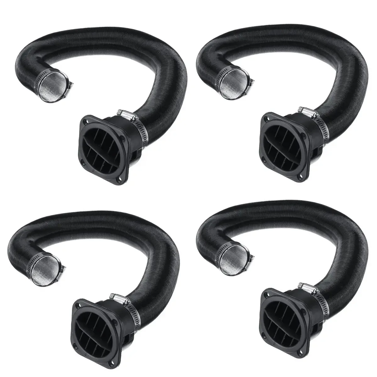 

4sets 42mm Car Heater Ducting Pipe 32-80cm Air Diesel Heater Duct Air Vent Outlet Connector w/Clips For Truck Van Camper