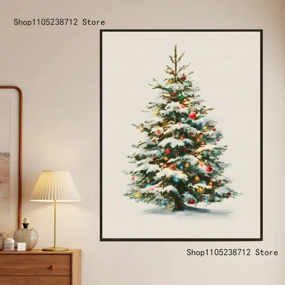 السنة الجديدة شجرة عيد الميلاد المشارك يطبع جدار صورة فنية اللوحة هدية غرفة المعيشة مطعم بار كبير ديسمبر ملصق