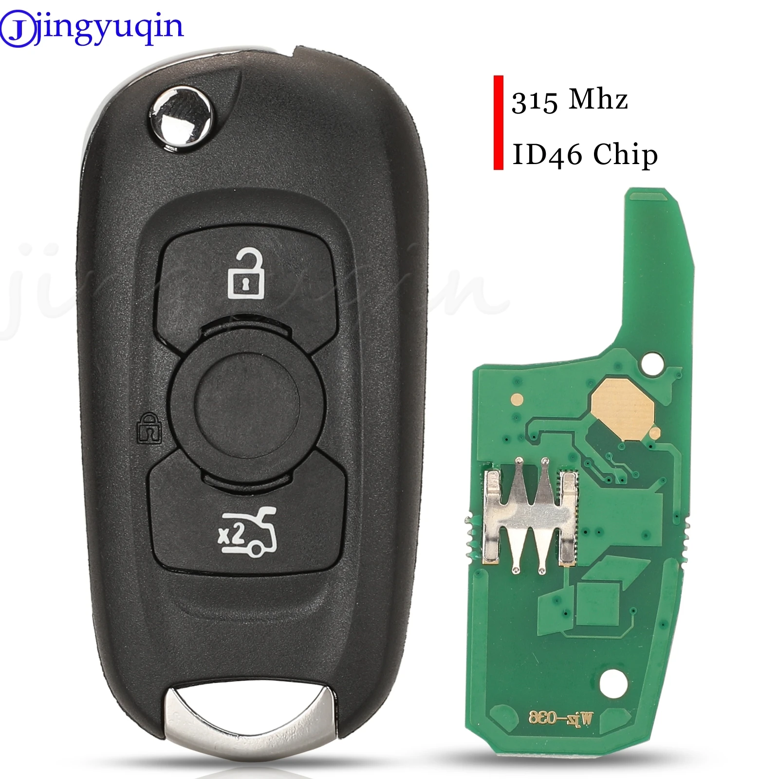 

jingyuqin Flip Car Key Remote 3 Button For Buick Verano After 2015 Regal Excelle GT/Excelle XT LaCROSSE 315MHz ID46 Control Fob