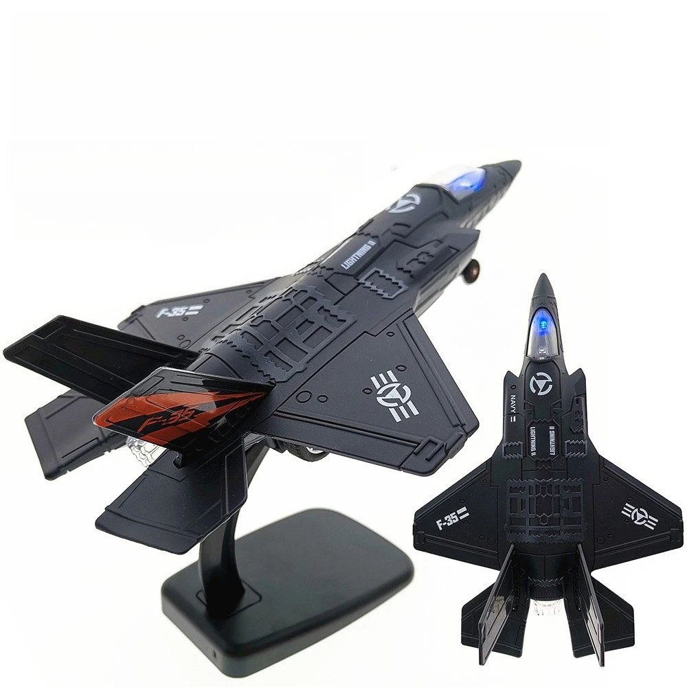 

F-35 Fighter Model Acoustooptic Return Force Aviation Military Aircraft Model Alloy Toy Ornament Gift