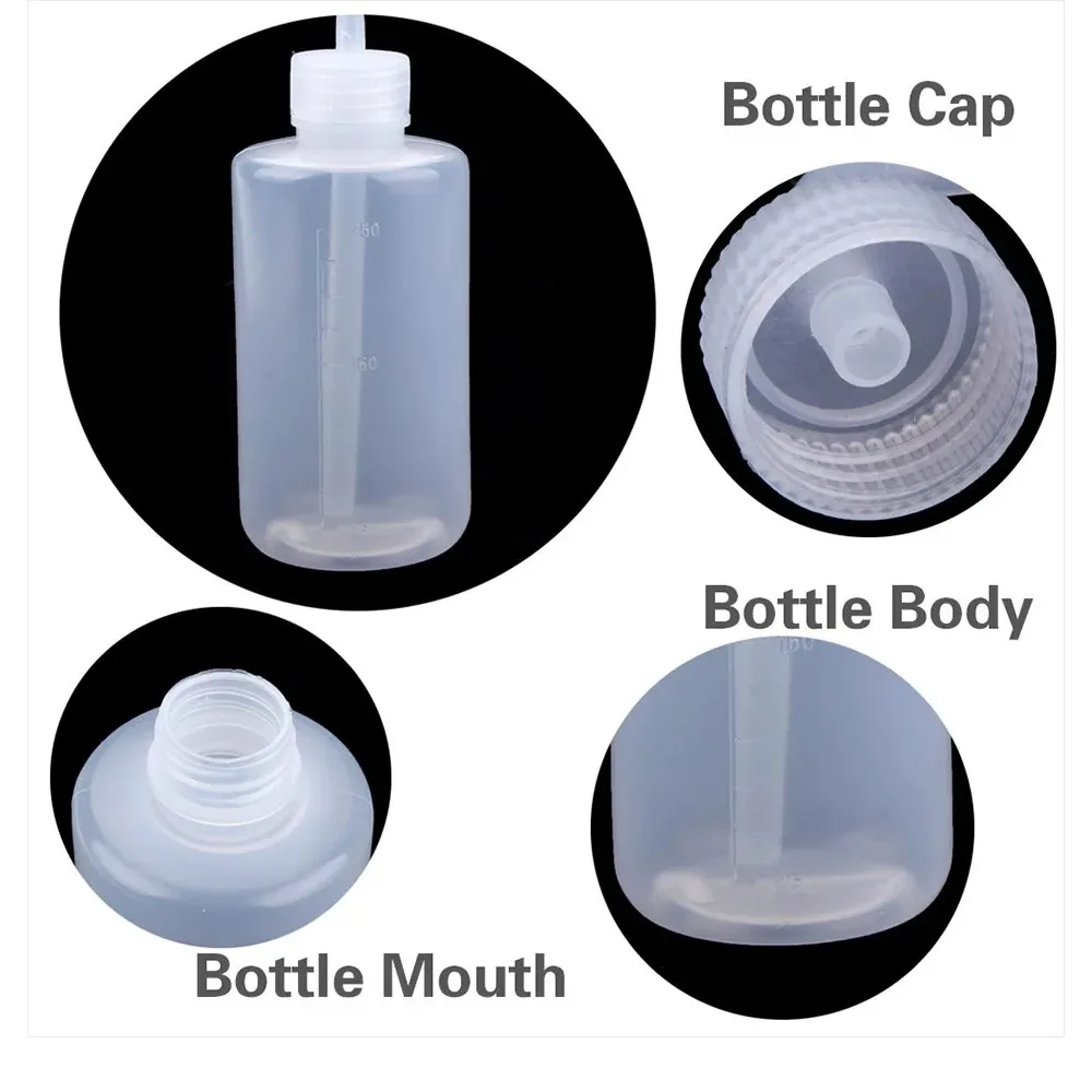 1000/500ml Tattoo Washing Clean Squeeze Bottle Eyelash Extension Cleaning Laboratory Measuring Bottles Plastic Makeup Supplies