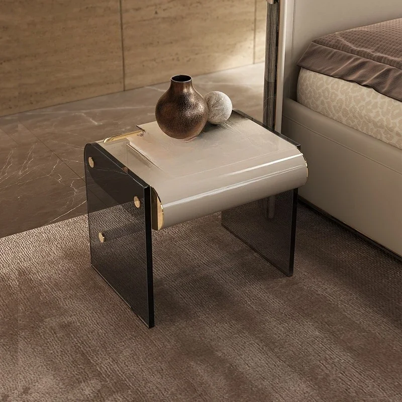 Italian minimalist bedside table, high-end modern side bedroom small C