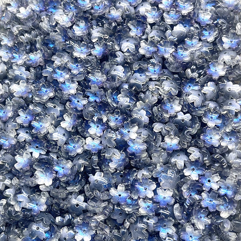 جديد 30 قطعة 11 مللي متر ثلاثي الأبعاد أزهار الكرز Lampwork الخرز قبعات الزجاج خزر عازل لصنع المجوهرات DIY بها بنفسك دبوس الشعر أغطية الرأس