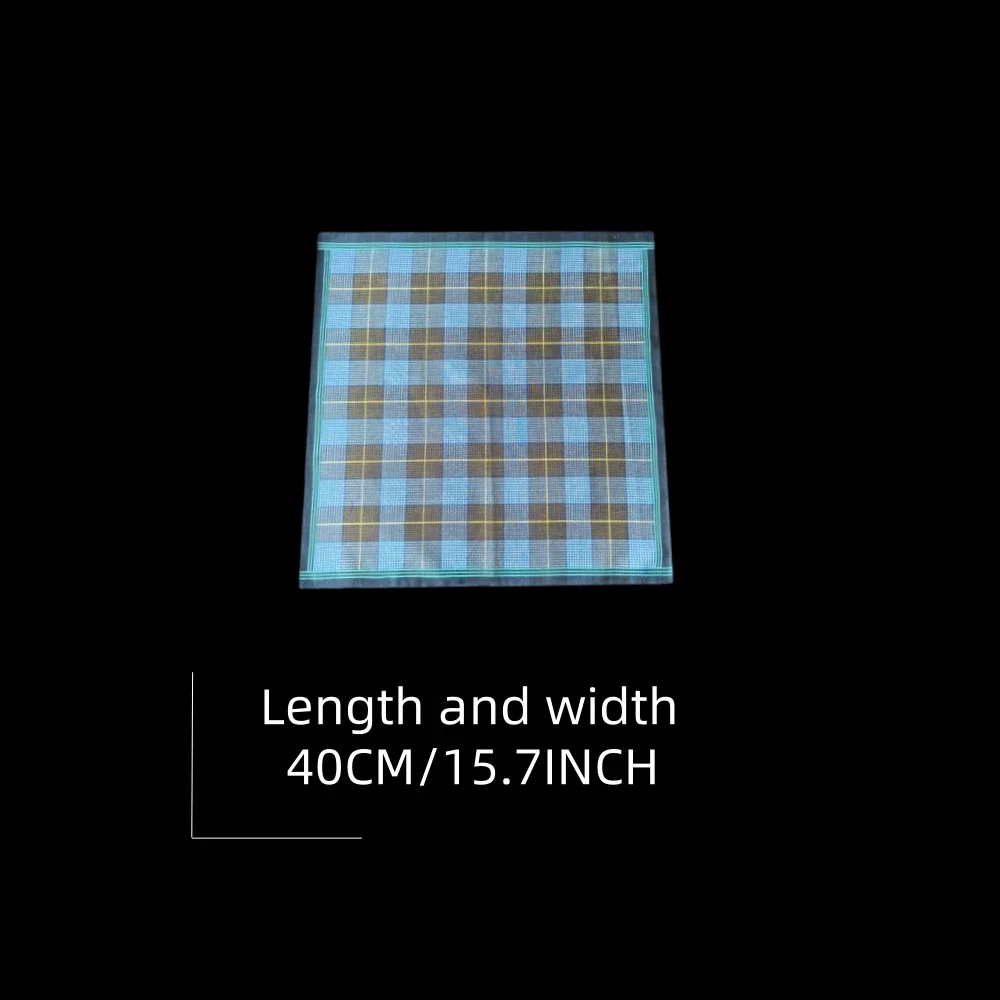 Lenço de pano listrado masculino de 15,7 polegadas, terno pequeno pano de grade quadrada, decoração de casa, decoração ao ar livre, 6 peças, estilo fino