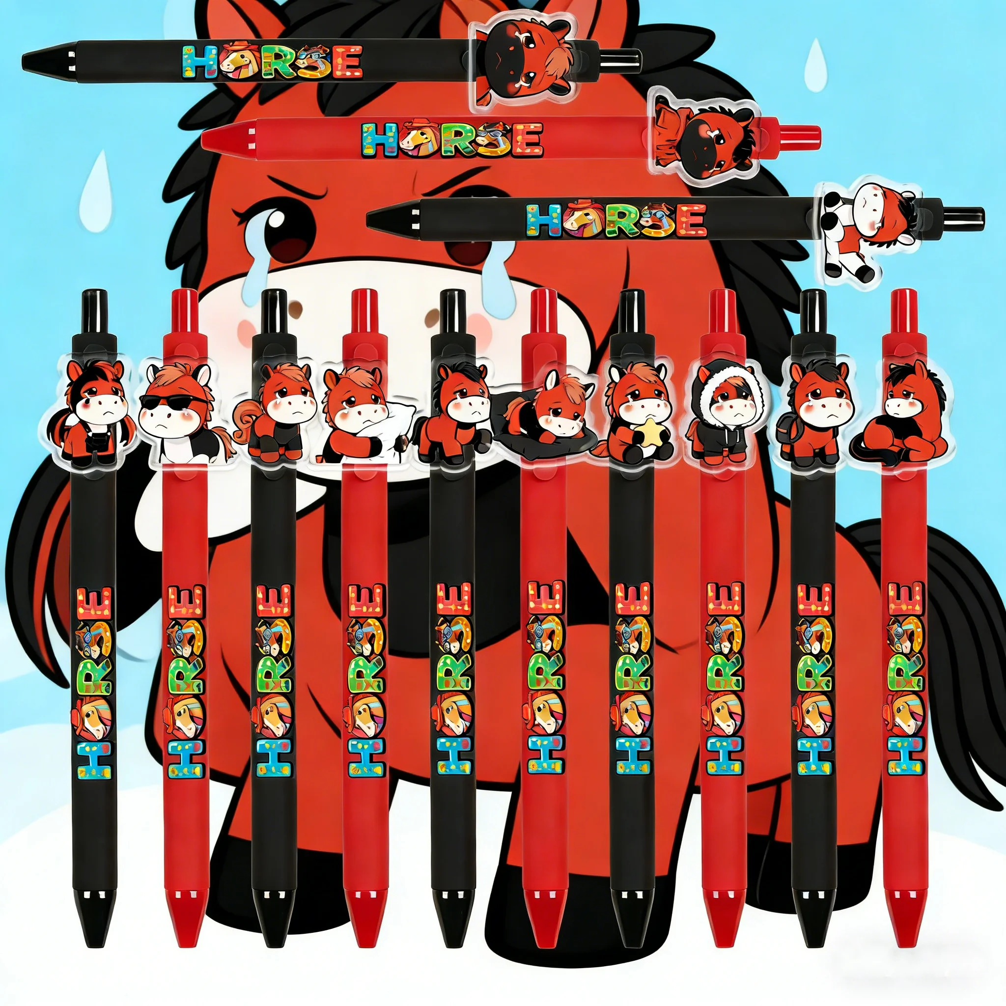 

Шариковая ручка с рисунком «Плачущая лошадь», 6/13 шт., декоративная ручка для офисного стола, рекламная ручка для письма, подарочная ручка