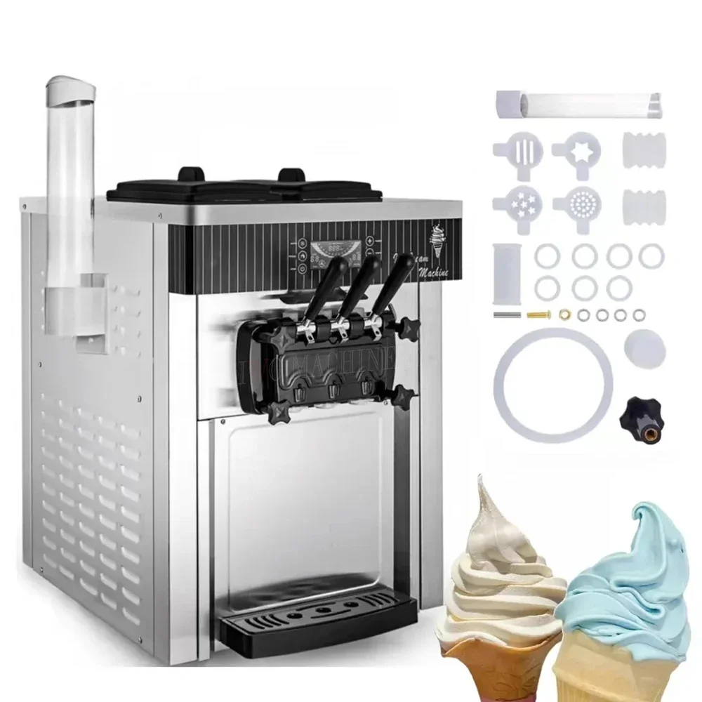 Three Flavor Soft Ice Cream Machine Household Commercial Soft Serve Ice Cream Maker Ice Cream Machine