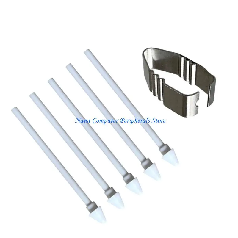 F68C 5Pcs Pen Refills with Multifunctional Clip for Tab S11/S11Ultra Styluses Pen Nib Tip