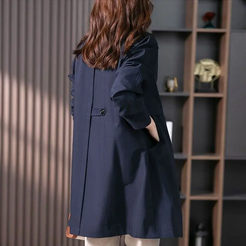 High Quality Women's Long Jacket With Lining 2026 Spring And Autumn New Fashionable Trench Coat Loose And Slim Long Windbreaker