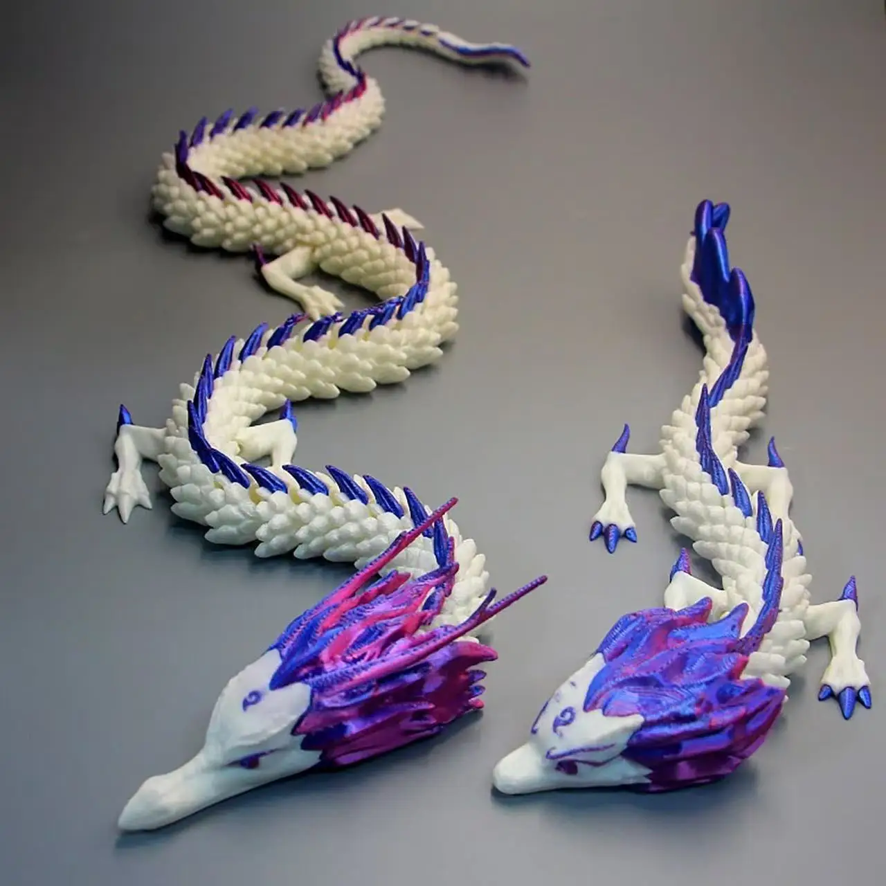 64cm Large 3D Printed Anime Dragon Model Kids Adult Creative Joint Movable Desktop Figurer Game Comic Prince Cosplay Accessories