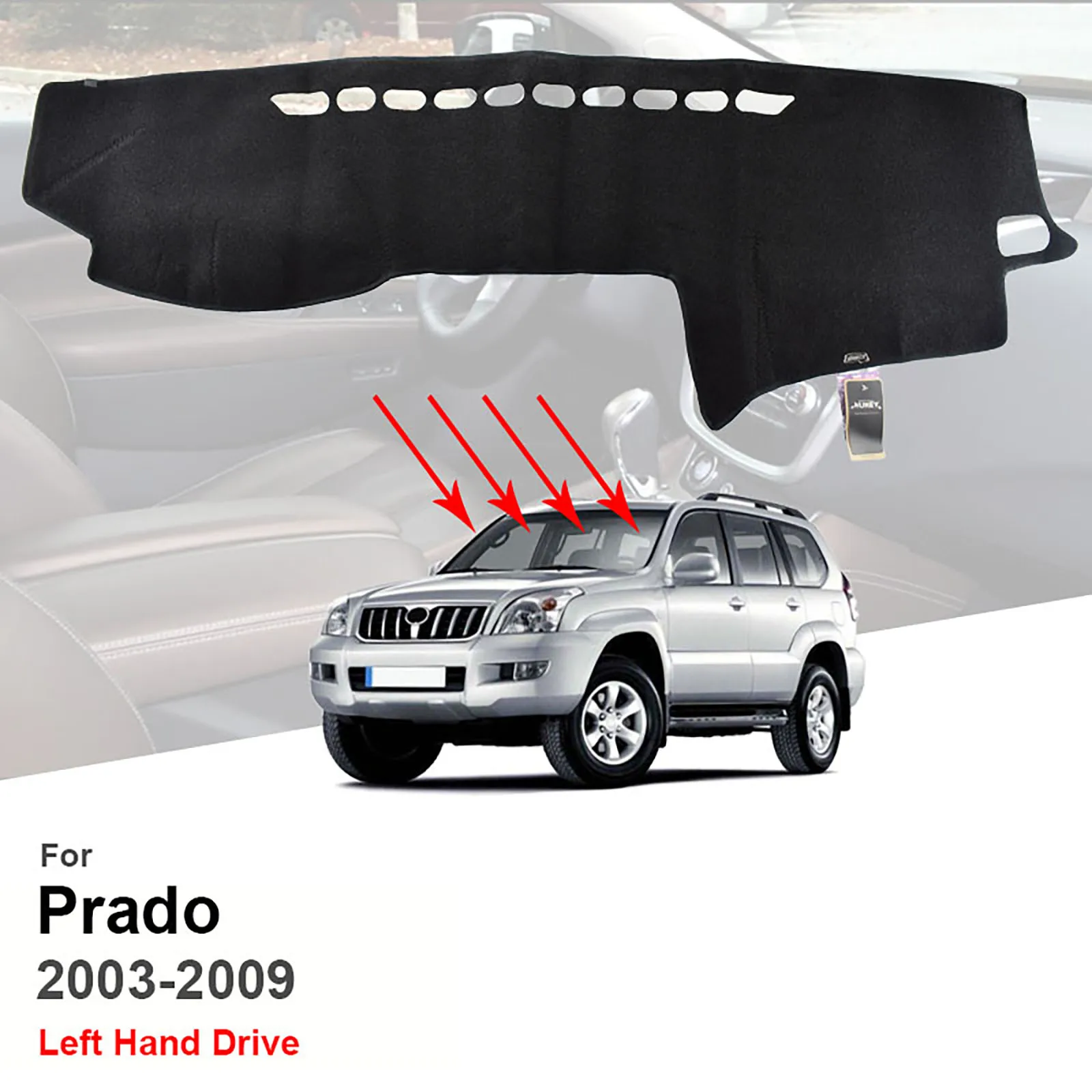 Dashboard Protect Dash Anti-Sun Mat Cover Dashmat Pad For Toyota Prado 2003-2009