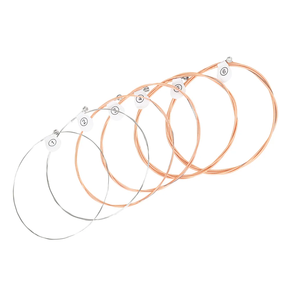 

6 Pcs Acoustic Guitar Strings High Carbon Steel Core Folk Supply Universal Replacement Sound Longer Sustain