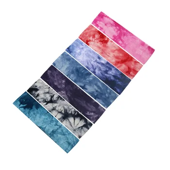 Brand Women's Tie Dye Headband Casual Cotton Flat Stretchy Hair Bands Headwrap for Girls Fashion Ladies Makeup Hair Accessories