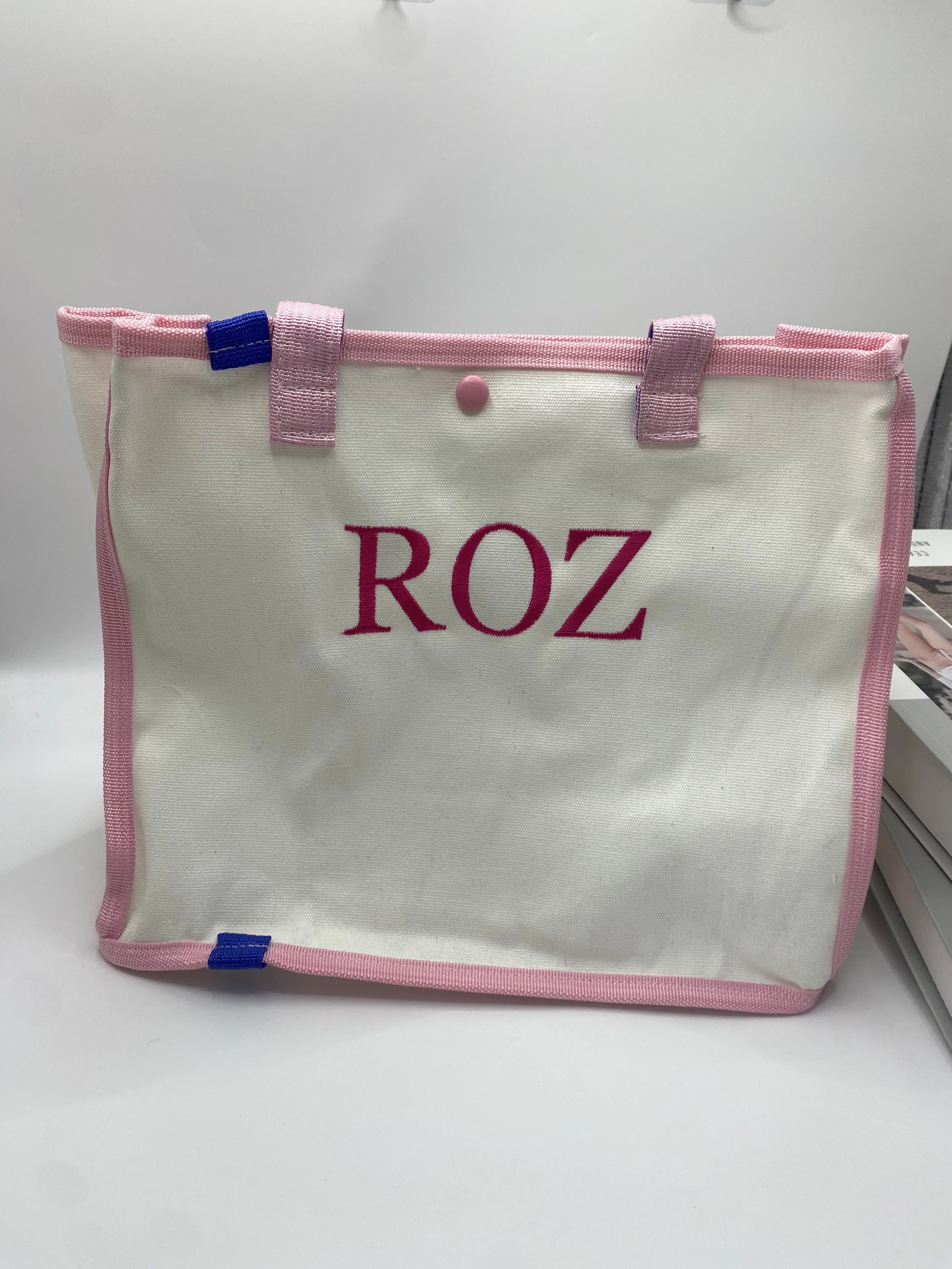 Large Capacity Shoulder Bag, Personalized Embroidered Name Shopping Bag, Customized Your Name Commuting Bag