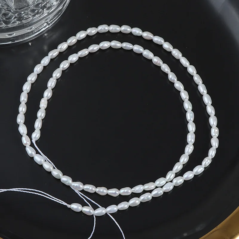 

AAA 2.5-3mm Colored Mini Rice-Shaped Natural Freshwater Pearl Semi-Finished Beads for Jewelry Making DIY Necklace Accessories
