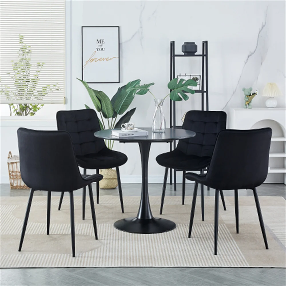 Dining Chair 2PCS（BLACK），Modern style，New technology，Suitable for restaurants, cafes, taverns, offices, living rooms, reception