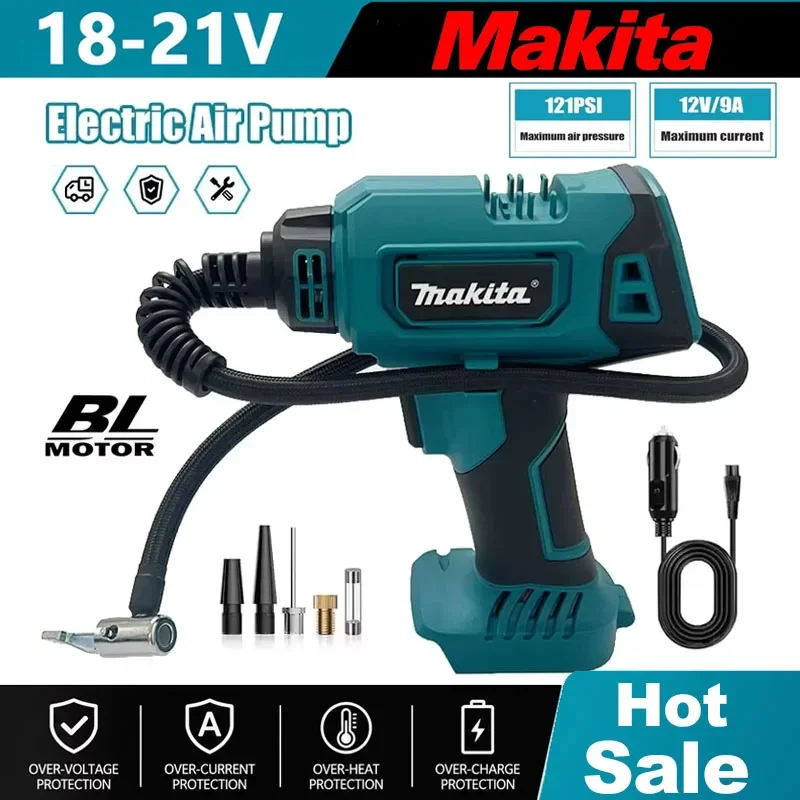 pompe-a-air-electrique-portable-sans-fil-makita-12v-compresseur-d'air-rechargeable-pour-voitures-compatible-avec-la-batterie-makita-18v