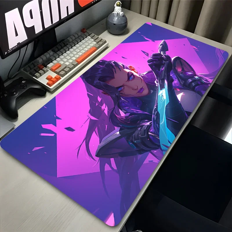 CIFBUY Valorant Reyna Large Mouse Pad, Pretty Neon Purple Character Art Keyboard Mat, Decor for Game Table