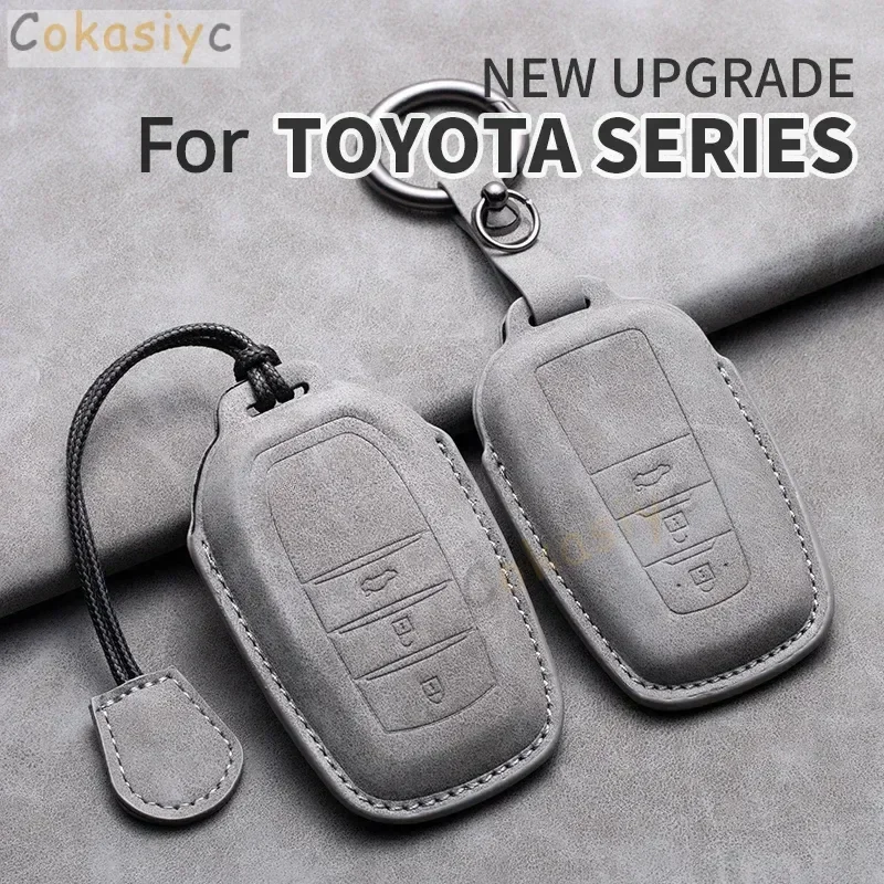 

Чехол для автомобильного ключа для Toyota Camry CHR Corolla RAV4 Avalon Land Cruiser Prado Prius 2017-2024, кожаный чехол для автомобильного ключа, аксессуары