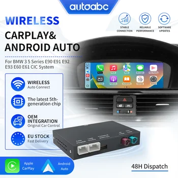 Wireless Apple CarPlay Interface Android Auto Adapter for BMW CIC System 3 5 Series E90 E91 E92 E93 E60 E61 2008-2013 Support AirPlay MirrorLink Navigation