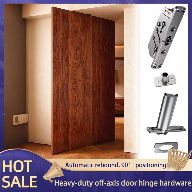 

Heavy Duty Center Pivot Invisible Door Hardware 360 Rotation Top Bottom Floor Spring 90 Degree Stop No Digging Installation