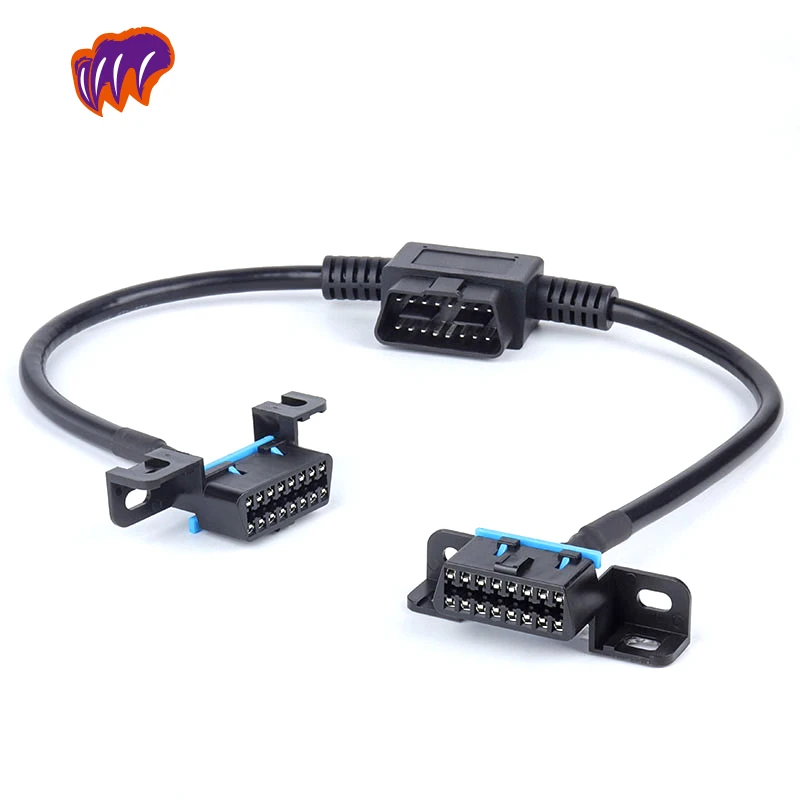 

30cm/12 OBD2 OBD II Splitter Extension 16 Pin Cable Male to Dual Female Cord Adapter