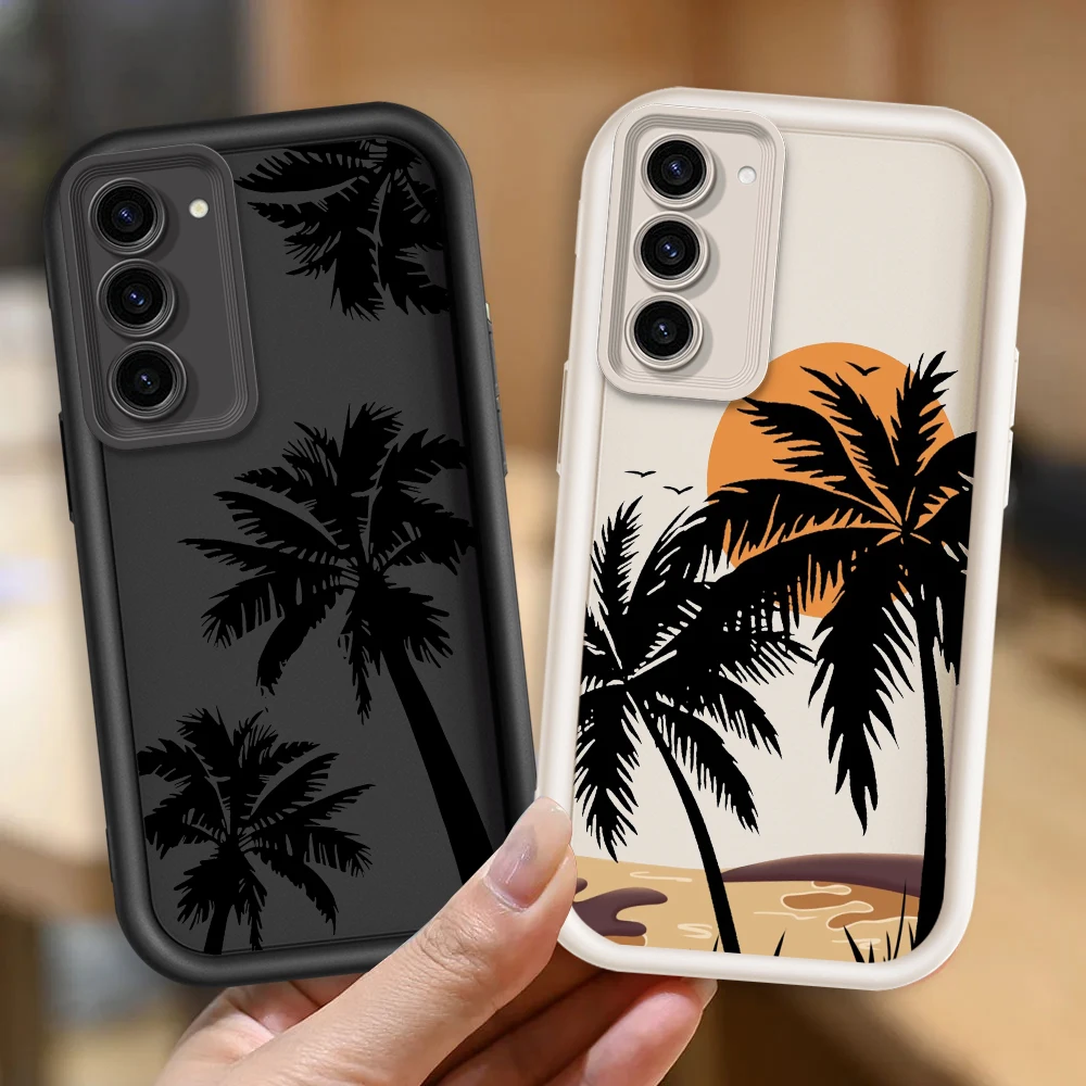 Coconut Tree Sun Beach For Samsung Note 20 S24 S23 S22 S21 S20 Ultra Plus FE A25 A23 A22 A15 A31 5G Eye Ladder Cover Phone Case