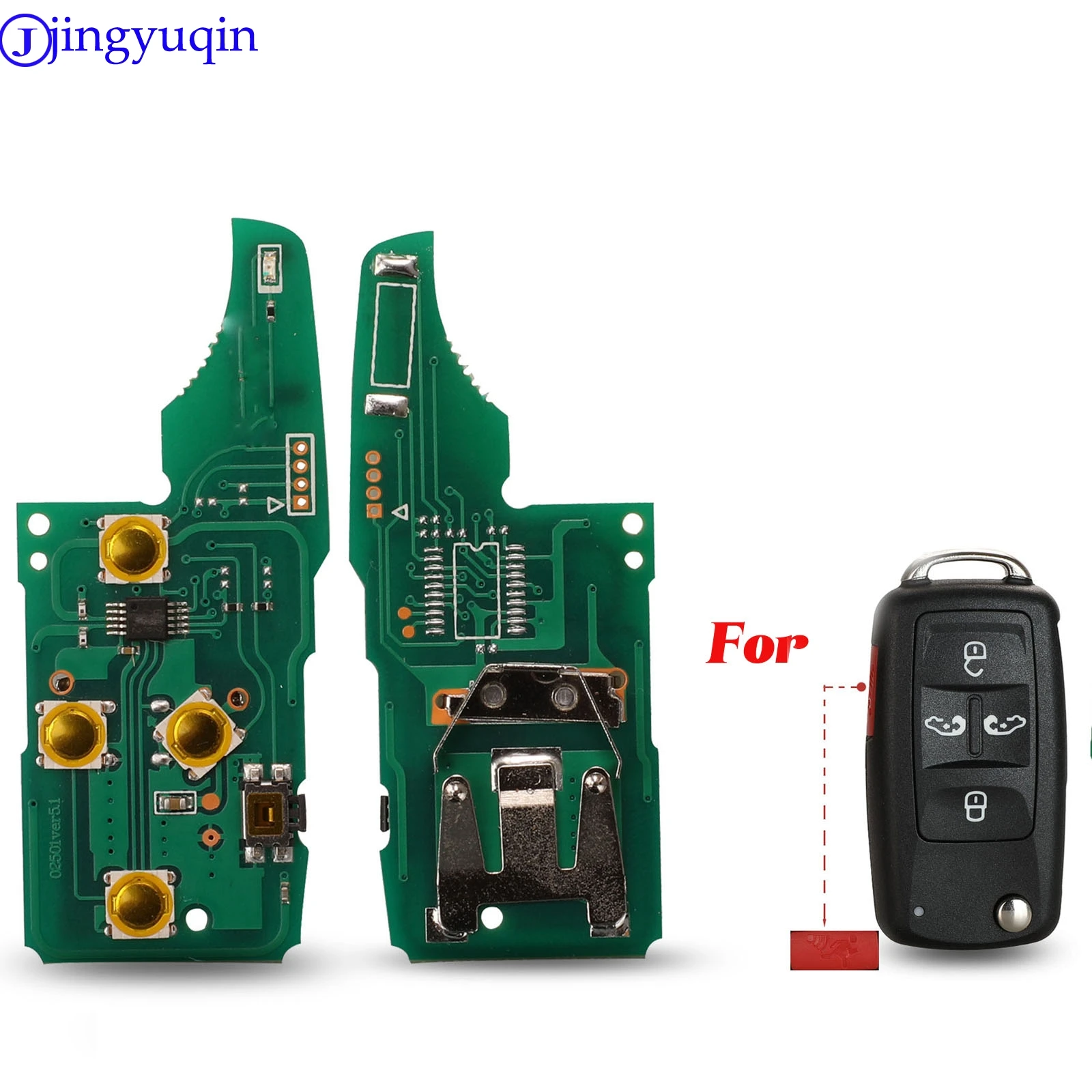 Jingyuqin 5B Afstandsbediening ID48 434 mhz VRAGEN Flip Sleutel Auto Voor VW Volkswagan Sharan Multivan T5 Controle Volledige Sleutel