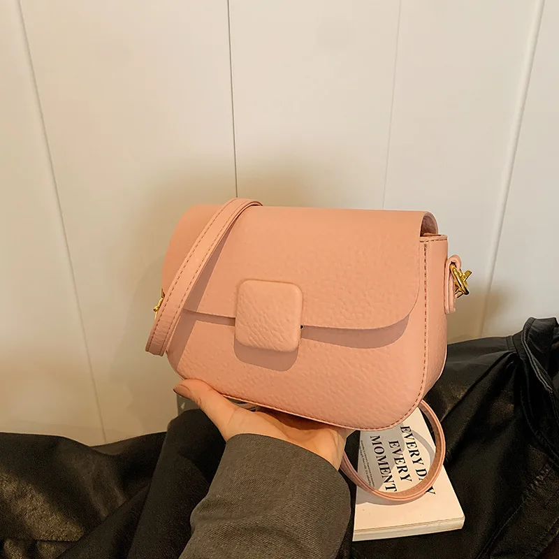 ​ ​ Bolso cuadrado compacto de lujo para mujer, bandolera de cuero de Caviar de primera calidad, correa de cadena, minimalista, para el almuerzo, lista para la fecha, esencial ​ ​