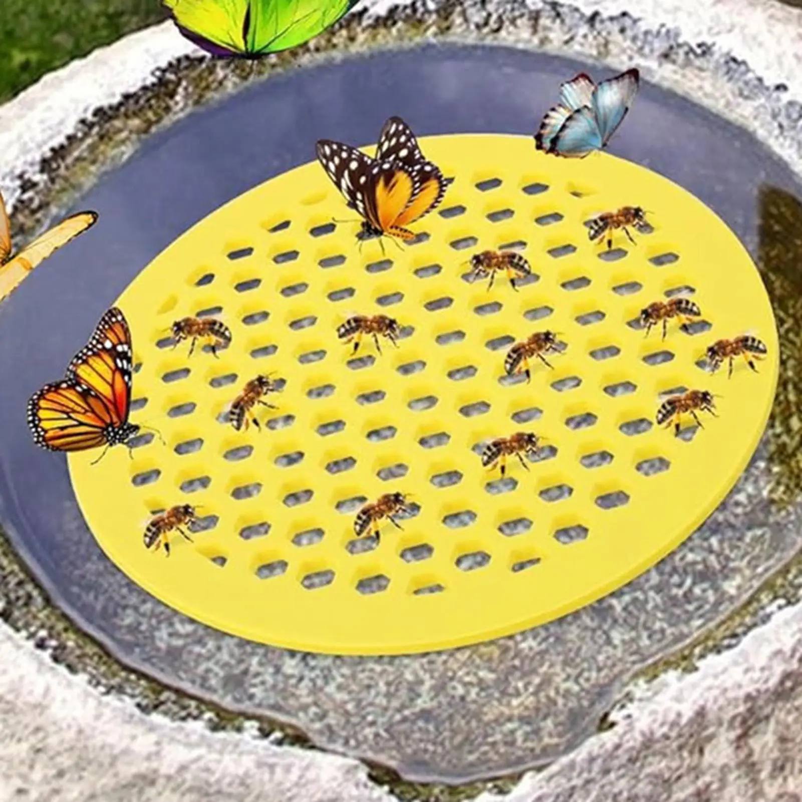 Floating Bee Waterer Floating Bee Feeder Island Butterfly Bee Waterer for Feeding Bathing Outdoor Outside Garden Decor