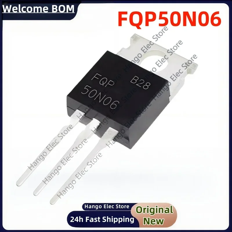 

100Pcs/Lot Original FQP50N06 50N06 T0-220 IC 220 50N 50N06 MOSFET 60V 50A Best Quality