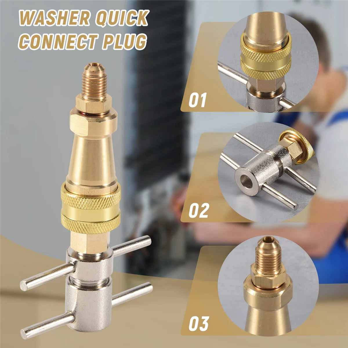 New Tools High Pressure Washer 1/4 inch FNPT Refrigerator Quick Coupling Brass Washer Quick Connect Plug