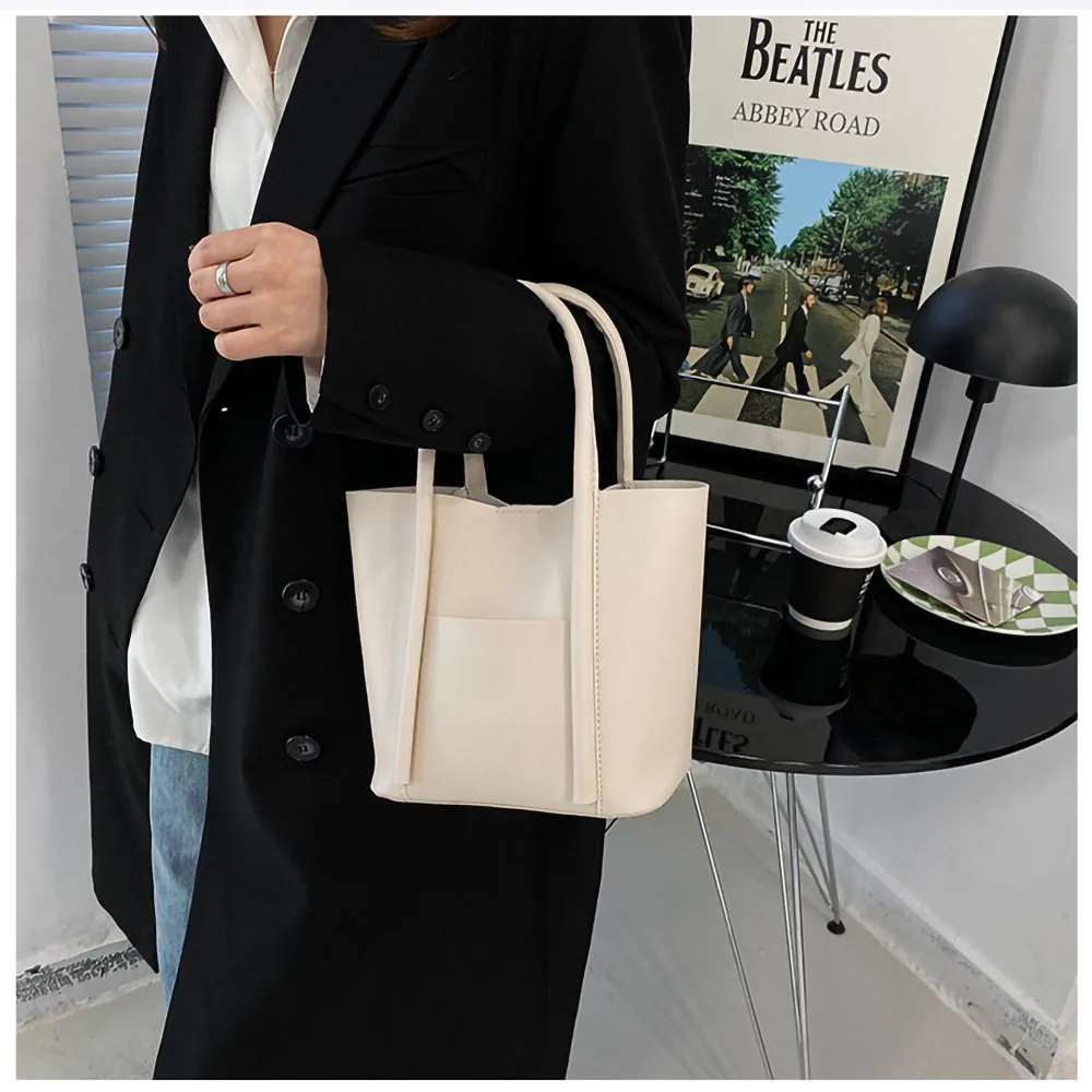 1pcs Large-Capacity Handbag Texture Handbag Female Fashion Simple Joker Handbag Fashion Leisure Lady\'S Large Capacity Bag