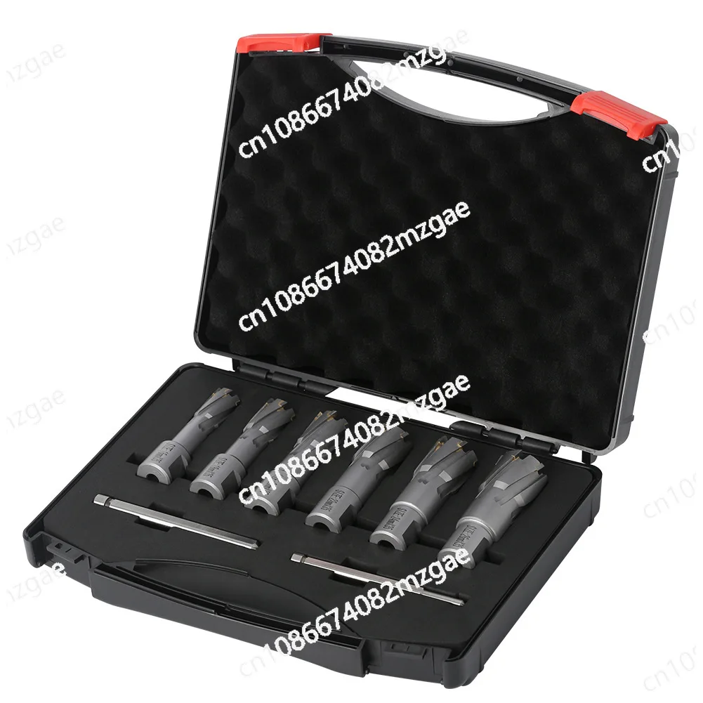 6-Piece Set of Hollow Drill Bits, Magnetic Drill Bits, Coring Bits, Carbide Drill Steel Plate Hole Opener