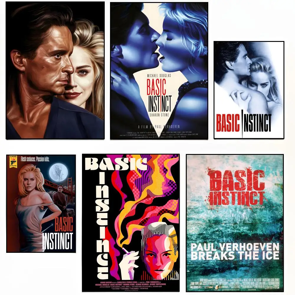 B-Basic Instinct Poster Sticky Poster Paper Sticker DIY Room Bar Cafe Wall Decor Gift