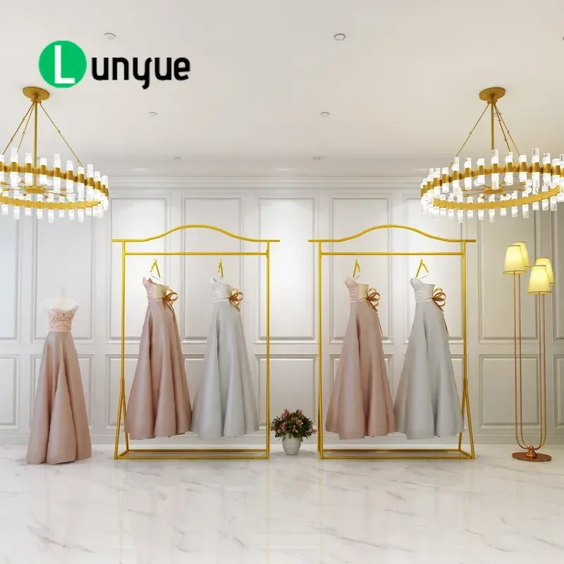 Luxury Floor to Ceiling Display Rack for Wedding Studio Photography Cheongsam Dress Show Clothing Store Light Luxury Hanger