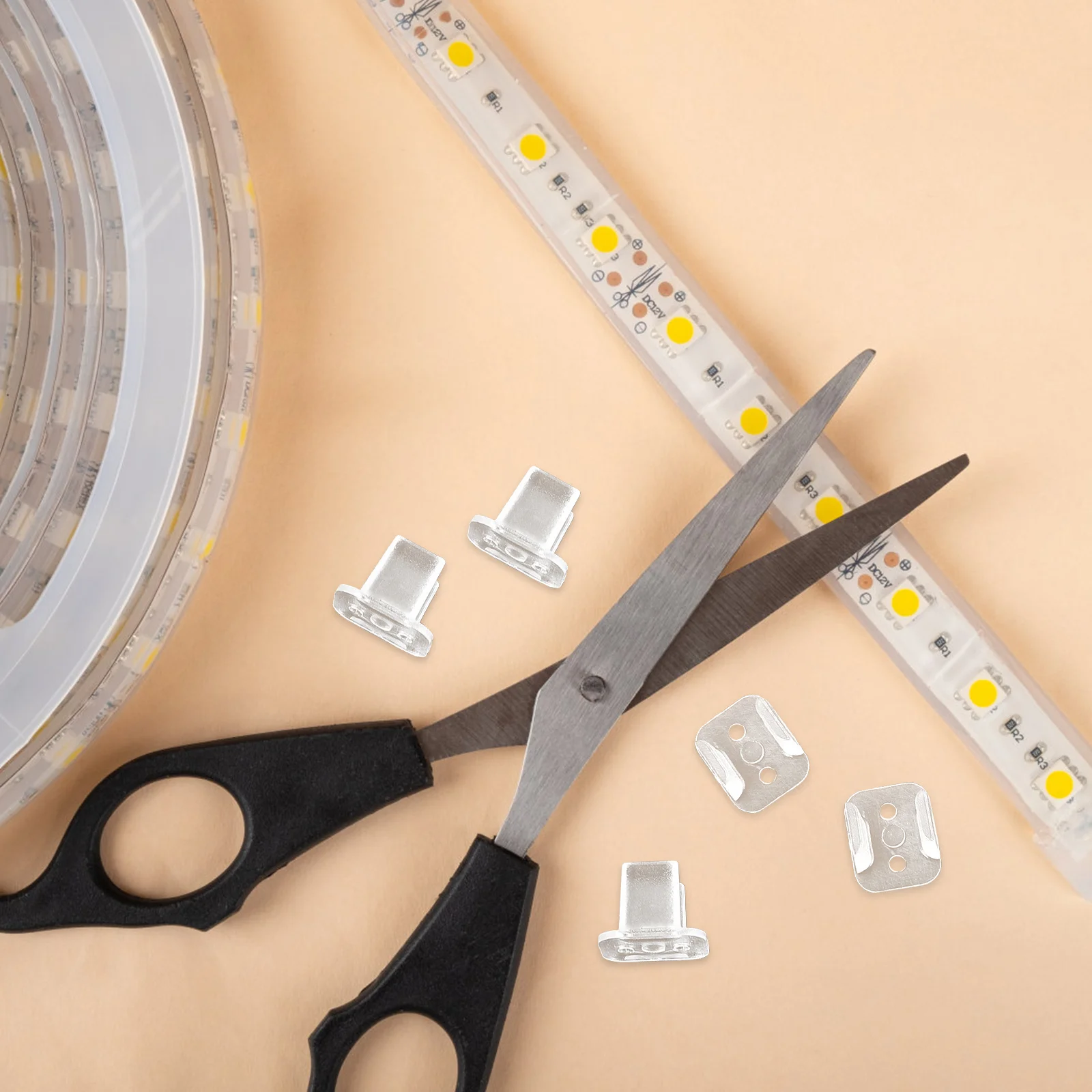 100 pcs Fixing Clips Transparent Plastic Clamps For Lights Protection, Led Strip Clips, Light Strip Fixing Clip, Led Light