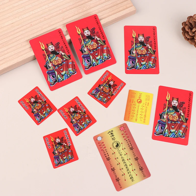 5Pcs 2025 Year Tai Sui Gold Card Chinese Greeting Style Taisui Protection Amulet Feng Shui Auspicious Good Luck Cards