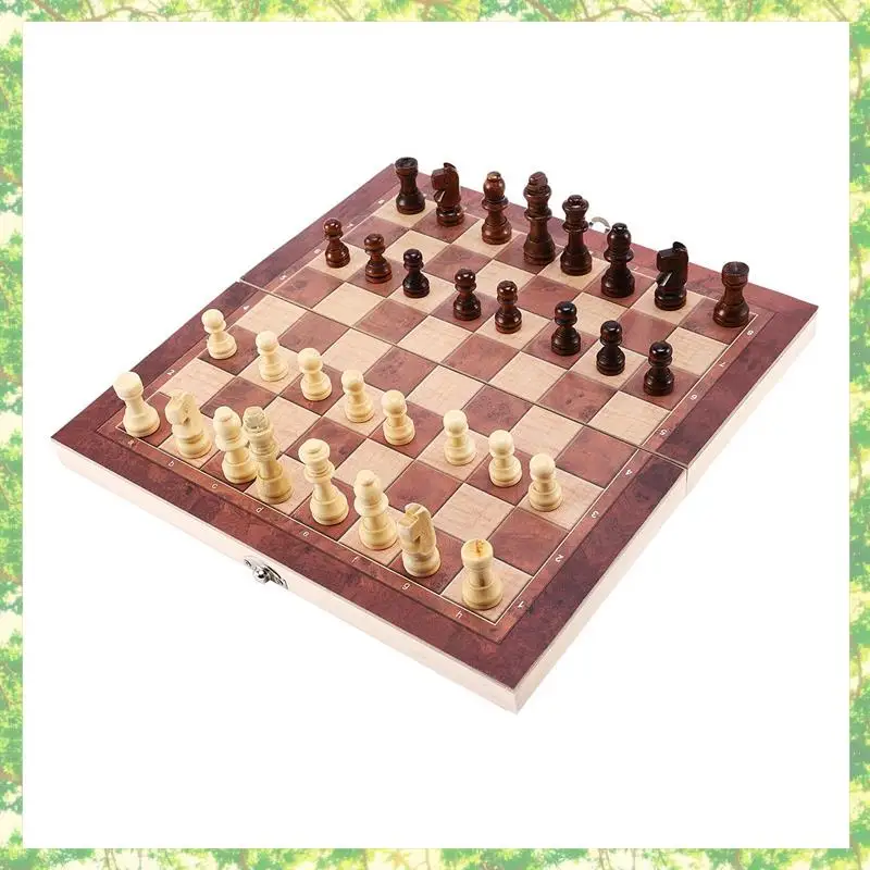 Smart-2X 3 In 1 목조 국제 체스 세트 보드 여행 게임 체스 주사위 놀이 초안 엔터테인먼트