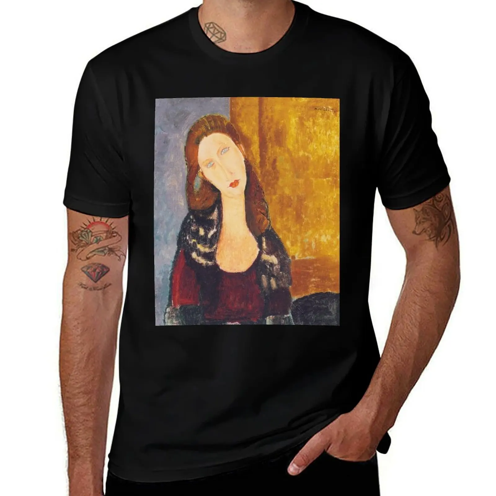 

Jeanne Hebuterne woman portrait by Amedeo Modigliani T-Shirt man t shirt cotton man t shirts graphic
