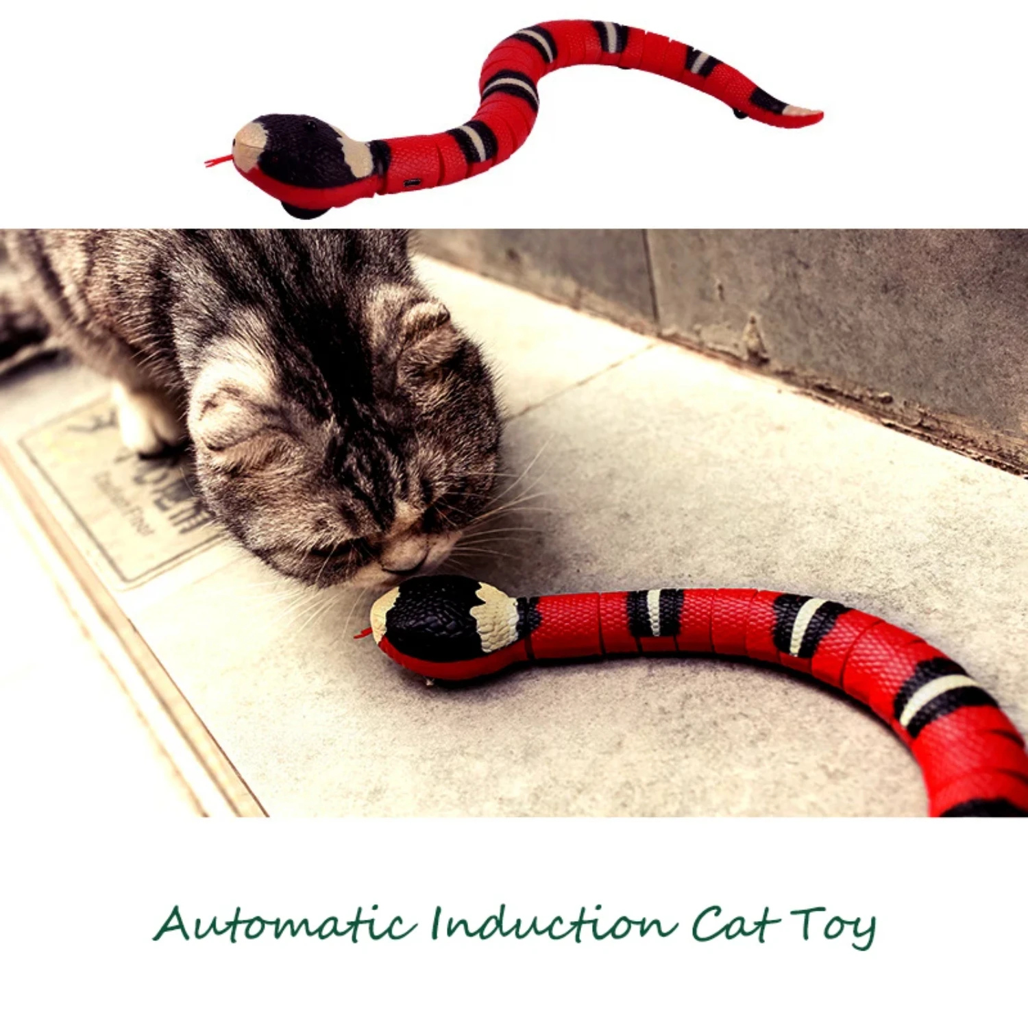 Cat Toy Smart Induction Simulation Snake Pet Play  Scratching Accessories Funny Prank Child Interaction Toys Kids Gift