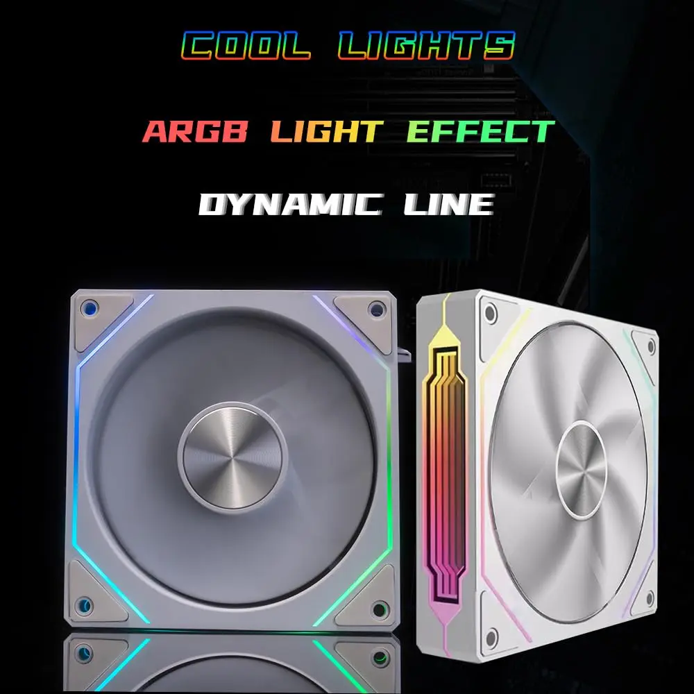 Prism 4RS ARGB CPU Case Fan 120mm Infinity Mirror Design 5V 3PIN Motherboard Lighting Sync 4PIN 800-1800RPM Case Cooler Fan image 3