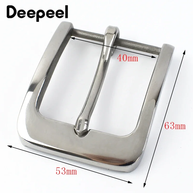 Deepeel 40mm Wide Stainless Steel Smooth Belt Buckle Brushed Pin Buckles Cowboy Jeans Leather Belts Head 38mm Accessories